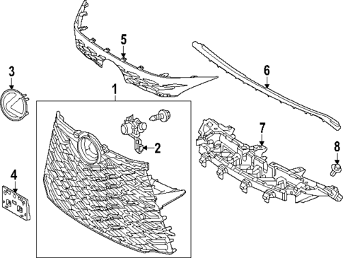 Grille & Components for 2023 Lexus RX500h #0