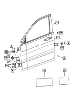 68376998AH - Doors, Door Mirrors and Related Parts: Front Door, Right for Jeep: Grand Cherokee, Grand Cherokee L Image