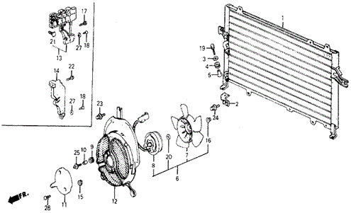 A/C Condenser (Sanden) for 1984 Honda Wagovan #0
