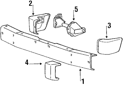 Bumper & Components - Front for 1989 Dodge Raider #0