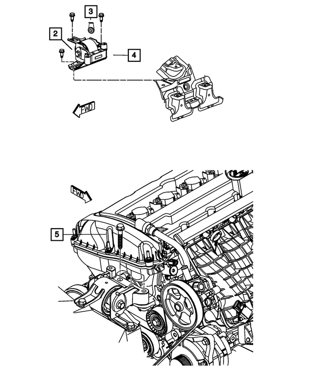 6104412AA - 2.2L Turbo Diesel; Engine: Hex Head Bolt And Coned Washer, Mounting for Mopar Image