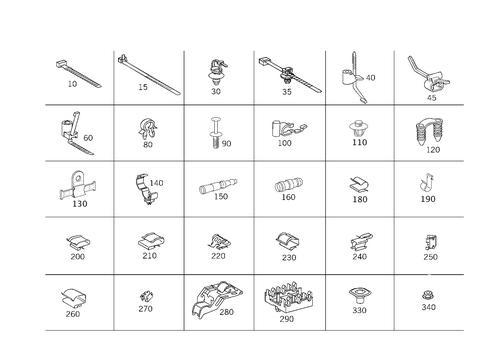 Loom Ties, Cable Mounting Parts and Grommets for 2004 Mercedes-Benz CLK55 AMG #0