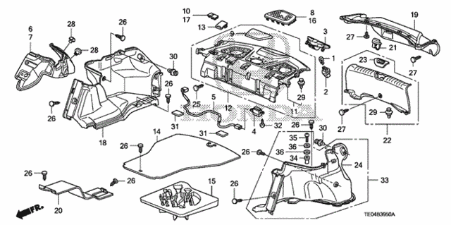 Rear Tray - Trunk Side Garnish for 2010 Honda Accord #0