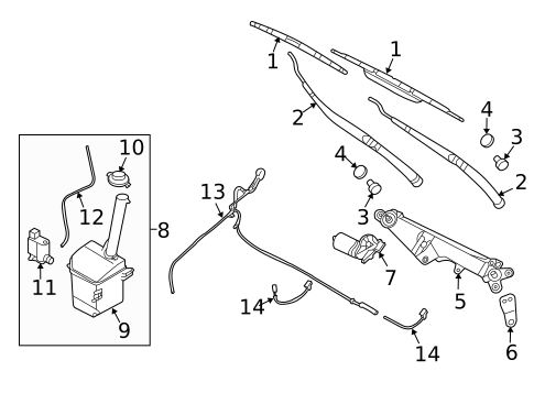 Wiper & Washer Components for 2014 Kia Sedona #0
