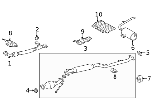 Exhaust Components for 2014 Toyota Sienna #1
