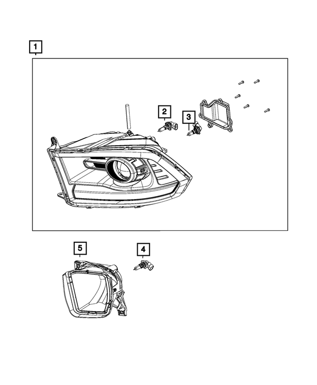 L09005SL - Electrical: Headlamp Bulb, Left for Mopar Image