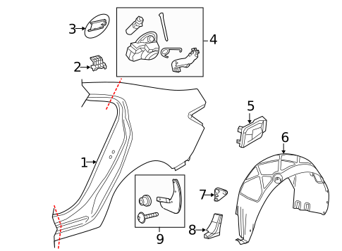 Quarter Panel & Components for 2010 Saab 9-5 #0