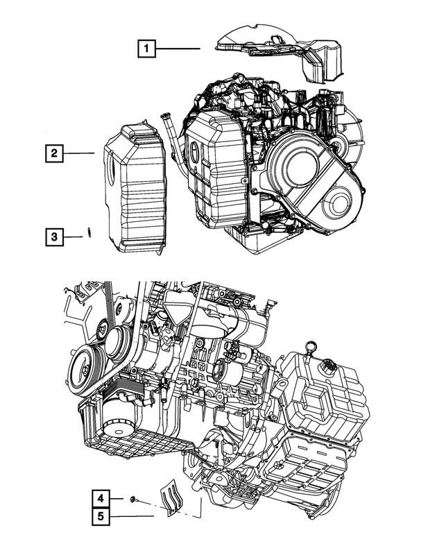 4861671AA - 62TE; 6-Speed; Automatic Transaxle: Transmission Case Cover for Chrysler: Pacifica, Sebring, Town &amp; Country | Dodge: Avenger, Grand Caravan, Journey Image