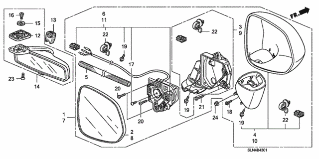 Mirror (Electric Remote Control) for 2007 Honda Fit #0