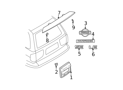 Exterior Trim - Lift Gate for 2003 Nissan Pathfinder #0