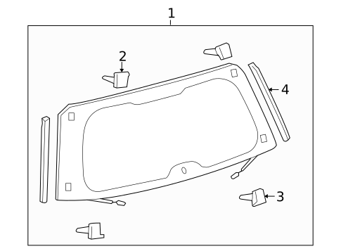 Glass - Lift Gate for 2008 Lexus LX570 #0