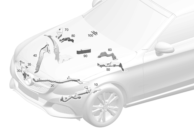 2055461480 - Electrical System: Cable Duct for Mercedes-Benz: C350e, C400, C43 AMG, C450 AMG, C63 AMG, C63 AMG S Image image