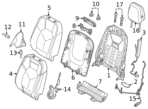 Front Seat Components for 2015 Porsche Cayenne #8