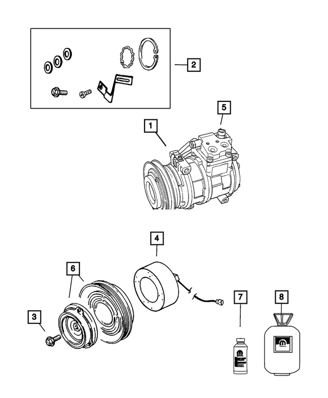 5014573AA - Air Conditioners and Heaters: A/c Compressor Pulley Hub Kit for Mopar Image