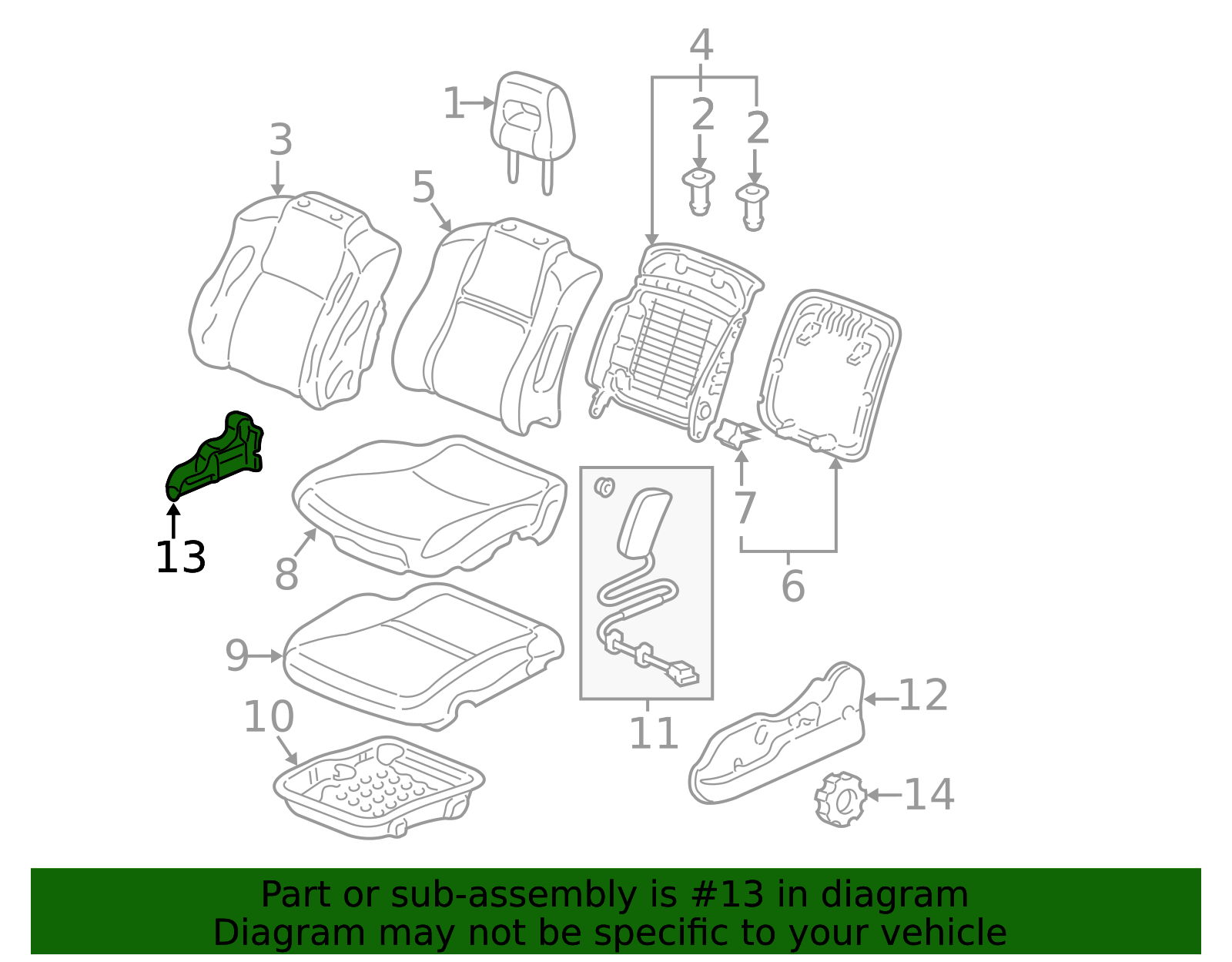 81515-S9V-A01ZC - 2004-2008 Honda Pilot - Cover L Front Seat Center ...