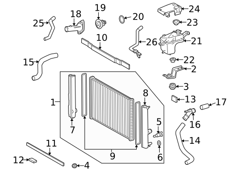 Radiator & Components for 2011 Lexus HS250h #0