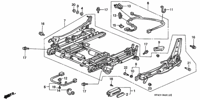 Front Seat Components (L.) (4Way Power Seat) for 1996 Honda Accord #0