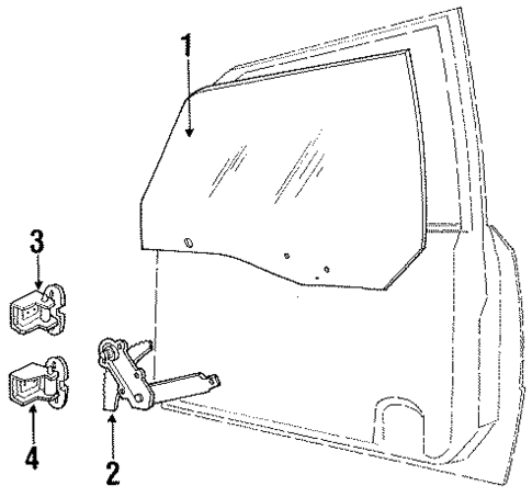 Glass - Door for 1990 Ford Escort #0