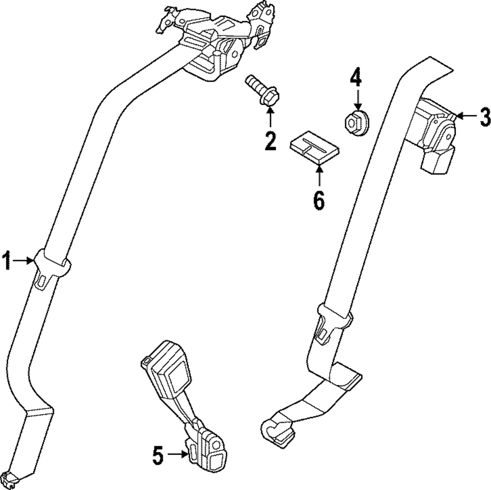 88854-5MR0B - Center Seat Belt 2023-2025 Nissan ARIYA