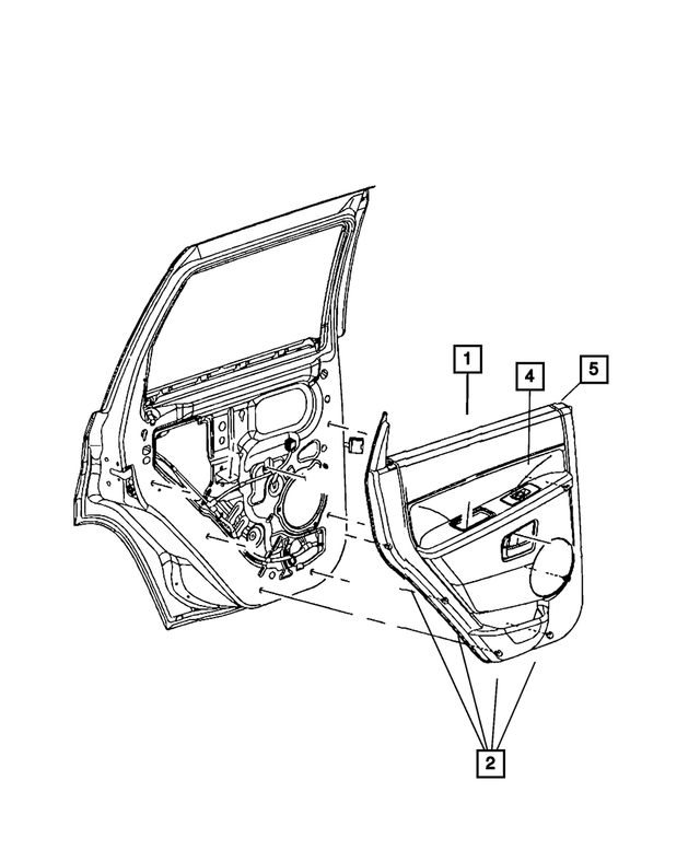 1DY601DVAB - Interior Trim: Rear Door Trim Panel, Right for Mopar Image