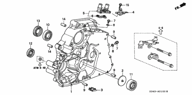 AT Torque Converter Housing (A4RA) for 1997 Honda Civic #0