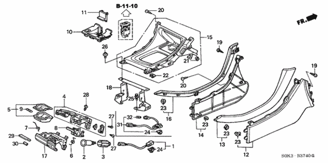 Console for 2000 Acura TL #0