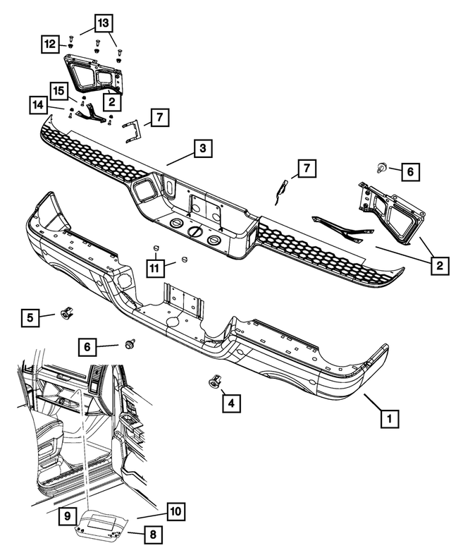 « 6027958 – Frame, Bumper and Fascia : A Emboîter Ecrou pour Mopar Image »