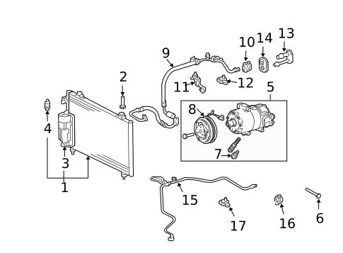 A/C Clutch & Compressor for 2004 Pontiac Vibe #0