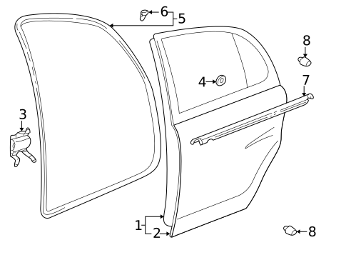 Door & Components for 2002 Toyota Prius #1