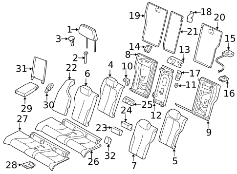Rear Seat Components for 2015 BMW 428i #0