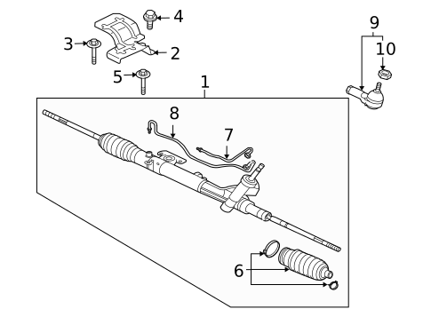 Steering Gear & Linkage for 2008 Mitsubishi Outlander #0