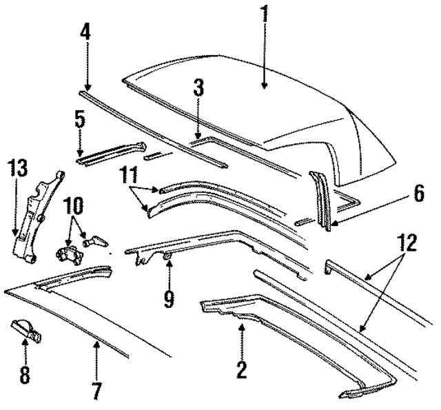 941561901102XW - Body: Top Assembly for Porsche Image