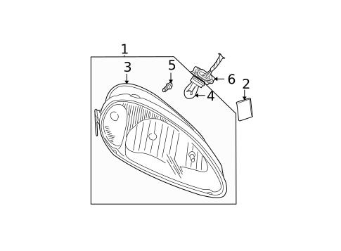 Headlamp Components for 2002 Chrysler PT Cruiser #0