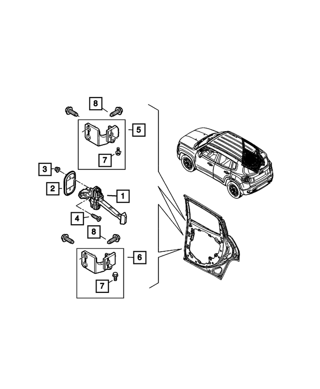 68121802AA - Doors, Door Mirrors and Related Parts: Door Check Seal for Mopar Image