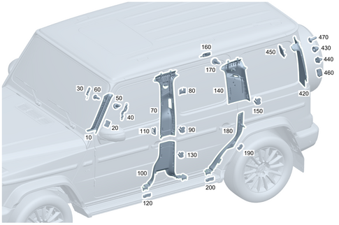 Trim for a, B, C, D-Pillar for 2026 Mercedes-Benz G550 #0