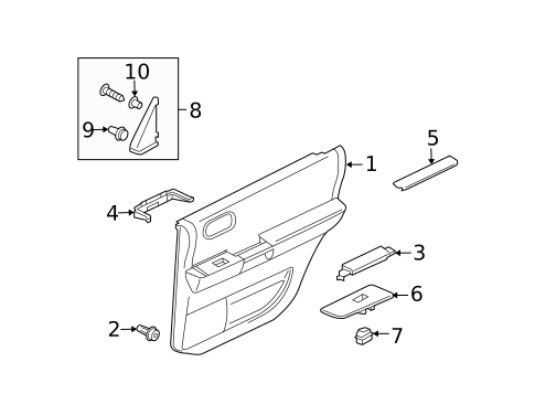 Interior Trim - Rear Door for 2004 Mitsubishi Endeavor #0