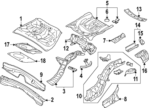 Rear Floor & Rails for 2025 Subaru Impreza #0