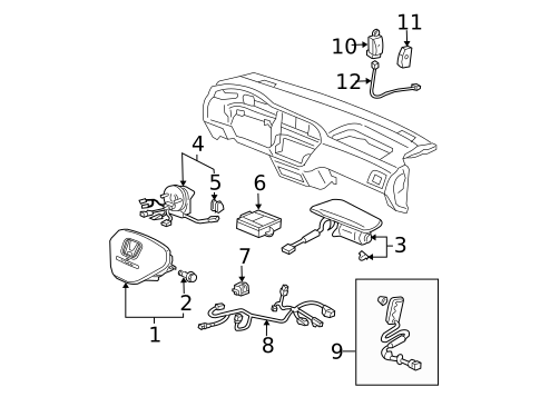 Air Bag Components for 2003 Honda Pilot #0