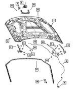 68361149AB - Body Sheet Metal Except Doors: Hood Latch for Mopar Image