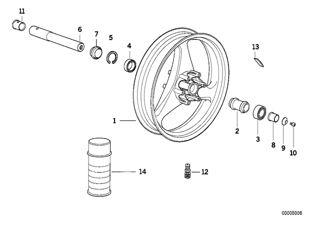 36312311272 - : Cast Iron Rim Silver Front - 3.50X17 for BMW-Motorrad Image