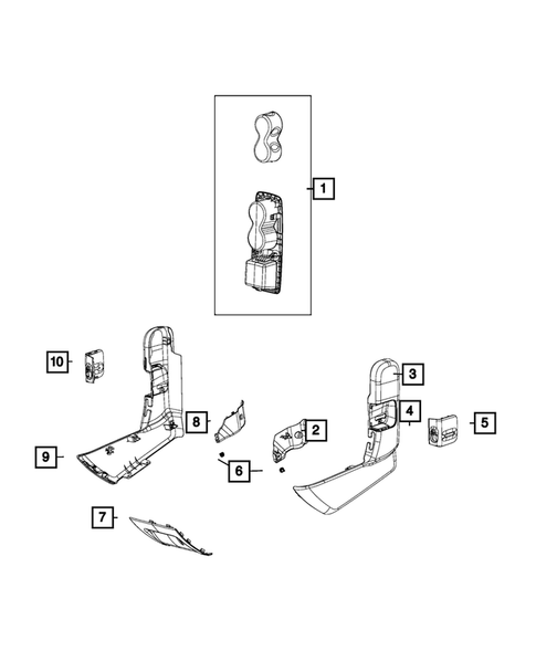 Rear Seats - Second Row - Adjusters, Recliners, Shields and Risers for 2018 Chrysler Pacifica #2