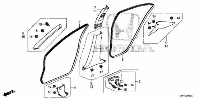 Pillar Garnish for 2016 Honda Accord #0