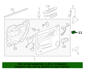 2007-2014 GM Cocoa Passenger Side Front Door Inside Handle Bezel Finish ...