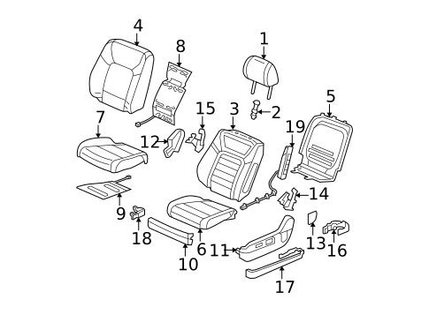 Driver Seat Components for 2015 Honda Pilot #0