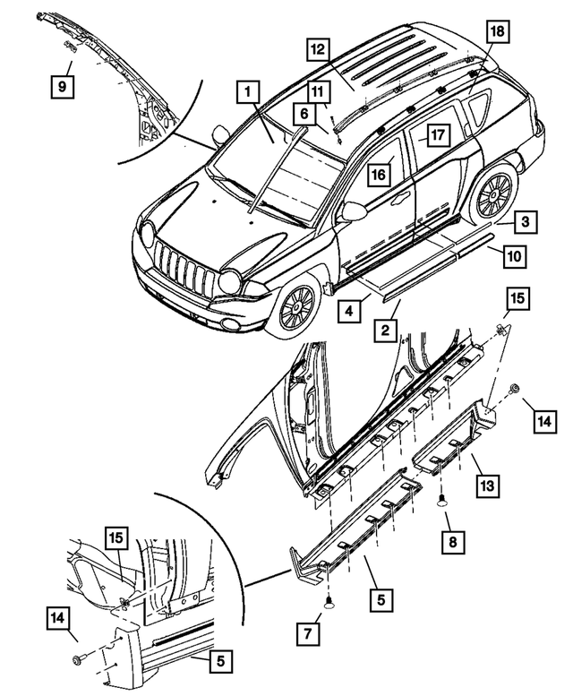 YZ51HGNAA - : Rear Door Molding for Mopar Image