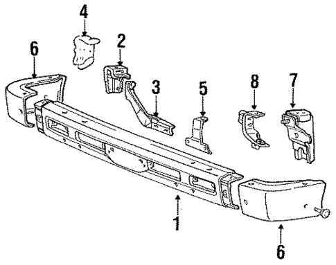 Bumper & Components - Front for 1990 Dodge Ram 50 #0