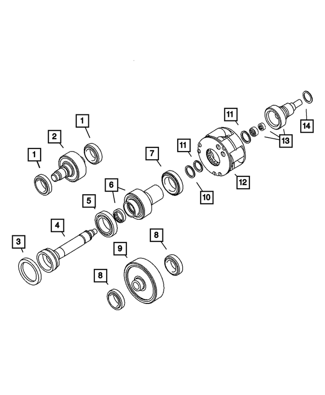 5143673AA - Transfer Case Model MS140: Output Shaft Bearing for Mopar Image image