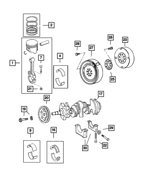 Crankshaft, Piston and Driveplate for 2003 Dodge Intrepid #0