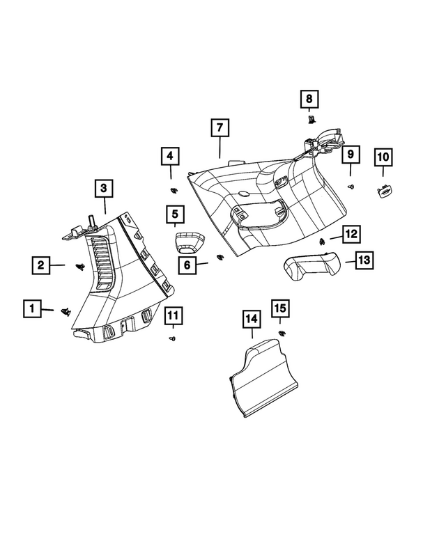 6XP12TX7AD - Interior Trim: D Pillar Molding, Right for Mopar Image