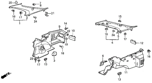 Side Lining 5DR for 1988 Acura Integra #0